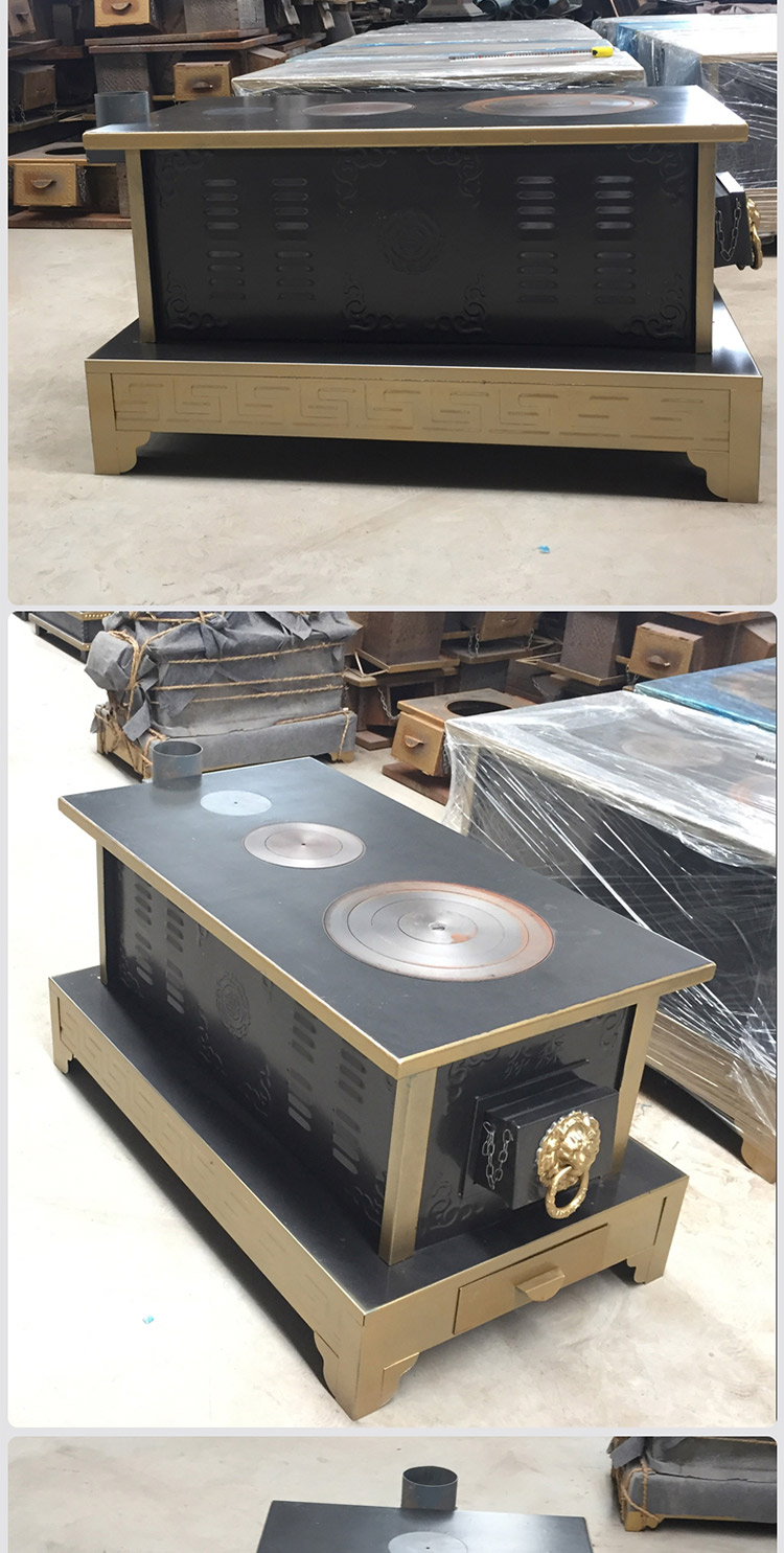 1.2米三鍋位帶烤箱中號藏爐 — 多功能家用取暖藏爐【爐具】焱森爐業